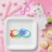 Infinity with Rainbow Jellyfish Pappteller (Party)