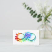 Infinity with Rainbow Jellyfish Platzkarte (Stehend Vorderseite)