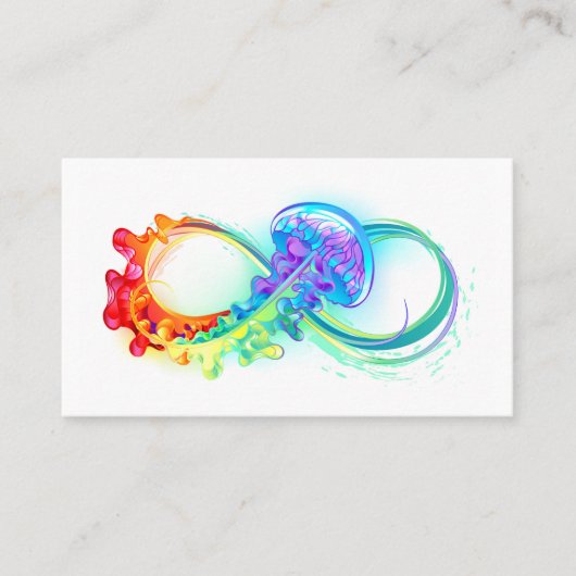 Infinity with Rainbow Jellyfish Platzkarte (Vorderseite)