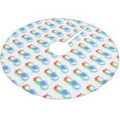 Infinity with Rainbow Jellyfish Polyester Weihnachtsbaumdecke (Schrägansicht)