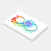 Infinity with Rainbow Jellyfish Post-it Klebezettel (angewinkelt)