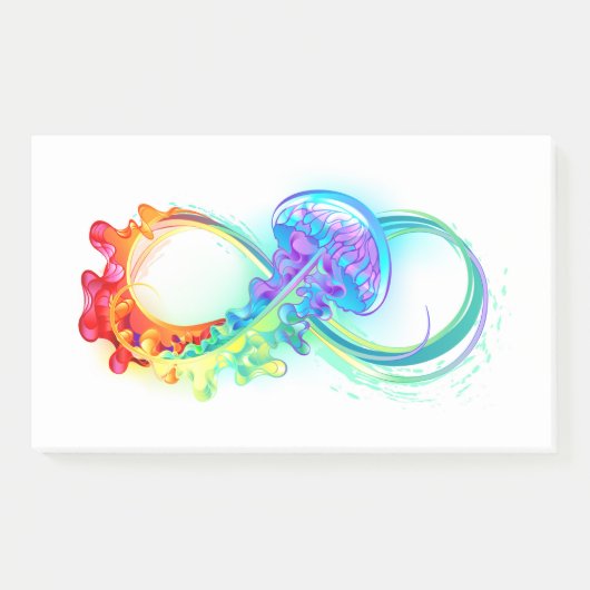 Infinity with Rainbow Jellyfish Post-it Klebezettel (Vorderseite)