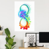 Infinity with Rainbow Jellyfish Poster (Heimbüro)