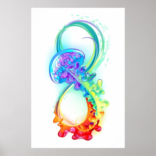 Infinity with Rainbow Jellyfish Poster (Vorne)