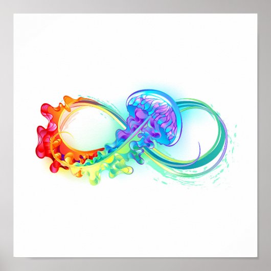 Infinity with Rainbow Jellyfish Poster (Vorne)