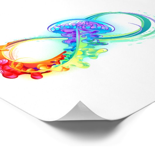 Infinity with Rainbow Jellyfish Poster (Ecke)
