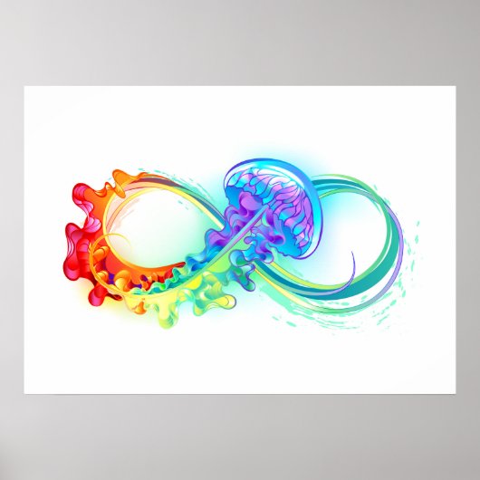 Infinity with Rainbow Jellyfish Poster (Vorne)