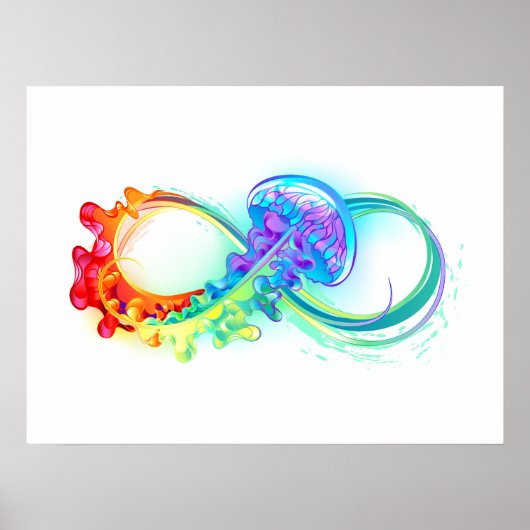 Infinity with Rainbow Jellyfish Poster (Vorne)