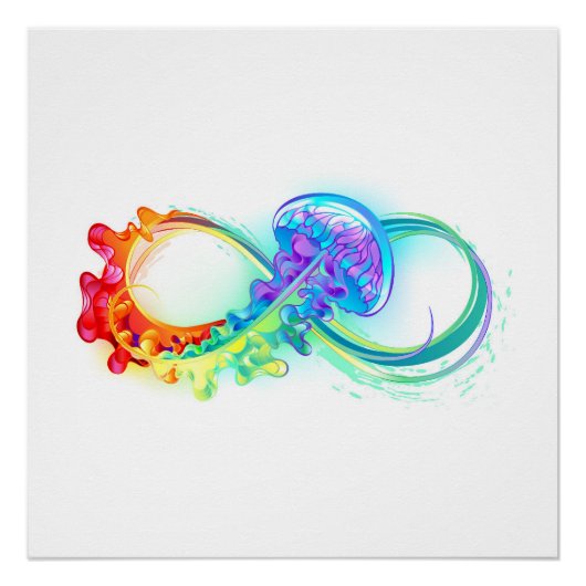 Infinity with Rainbow Jellyfish Poster (Vorderseite)