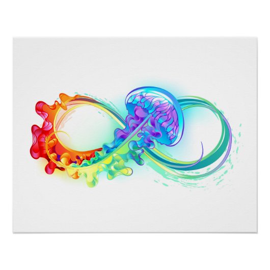Infinity with Rainbow Jellyfish Poster (Vorderseite)