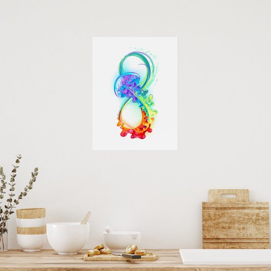 Infinity with Rainbow Jellyfish Poster (Küche)