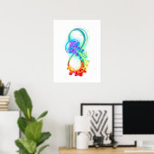 Infinity with Rainbow Jellyfish Poster (Heimbüro)