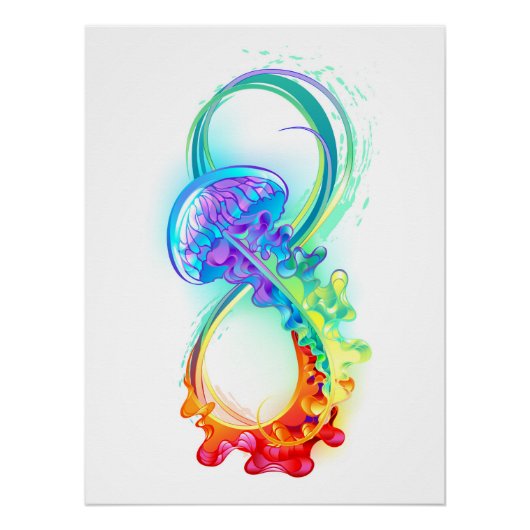 Infinity with Rainbow Jellyfish Poster (Vorderseite)