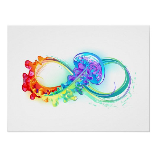 Infinity with Rainbow Jellyfish Poster (Vorderseite)