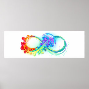 Infinity with Rainbow Jellyfish Poster