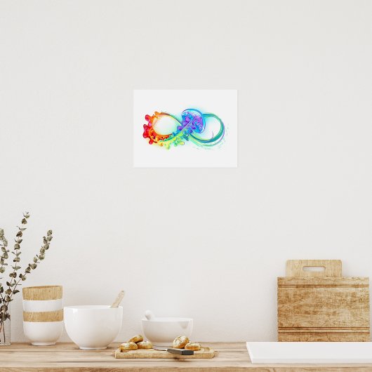 Infinity with Rainbow Jellyfish Poster (Küche)