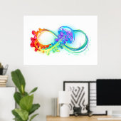 Infinity with Rainbow Jellyfish Poster (Heimbüro)