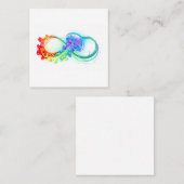 Infinity with Rainbow Jellyfish Quadratische Visitenkarte (Vorne/Hinten)