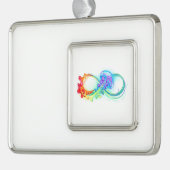 Infinity with Rainbow Jellyfish Rahmen-Ornament Silber (Links)