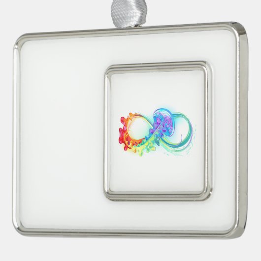 Infinity with Rainbow Jellyfish Rahmen-Ornament Silber (Links)