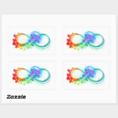 Infinity with Rainbow Jellyfish Rechteckiger Aufkleber (Blatt)