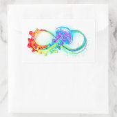 Infinity with Rainbow Jellyfish Rechteckiger Aufkleber (Tasche)