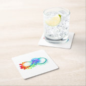 Infinity with Rainbow Jellyfish Rechteckiger Pappuntersetzer (Vor Ort)