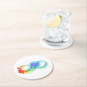 Infinity with Rainbow Jellyfish Runder Pappuntersetzer (Vor Ort)