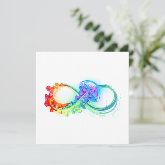 Infinity with Rainbow Jellyfish Save The Date (Stehend Vorderseite)