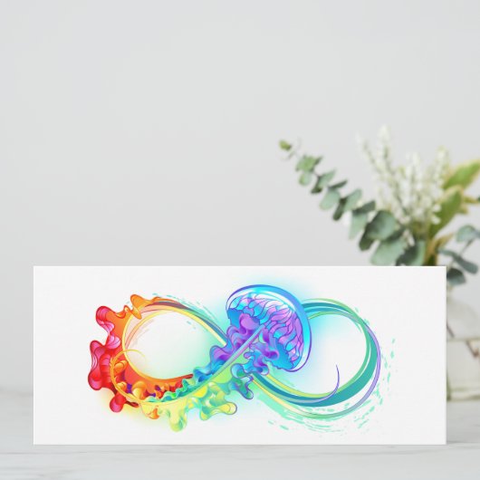 Infinity with Rainbow Jellyfish Save The Date (Stehend Vorderseite)