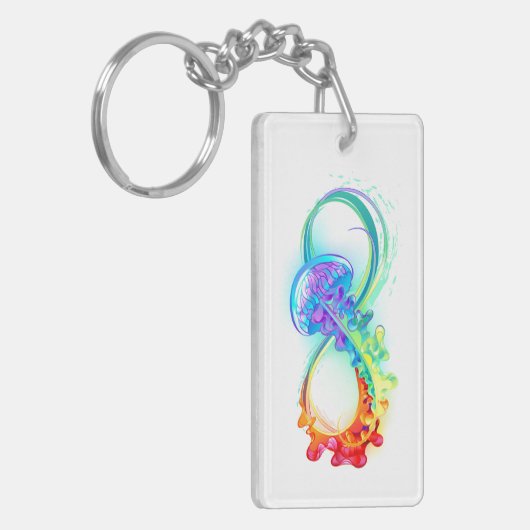 Infinity with Rainbow Jellyfish Schlüsselanhänger (Vorderseite links)