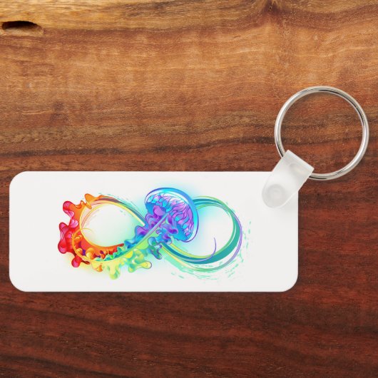 Infinity with Rainbow Jellyfish Schlüsselanhänger (Vorderseite)