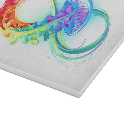 Infinity with Rainbow Jellyfish Schneidebrett (Ecke)