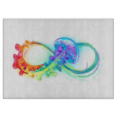 Infinity with Rainbow Jellyfish Schneidebrett (Vorderseite)