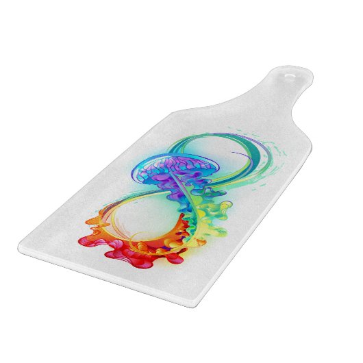 Infinity with Rainbow Jellyfish Schneidebrett (Ecke)