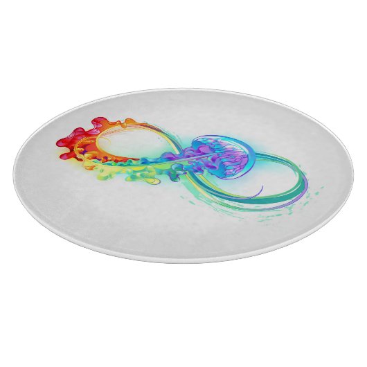 Infinity with Rainbow Jellyfish Schneidebrett (Ecke)