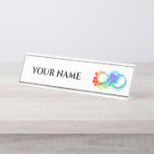 Infinity with Rainbow Jellyfish Schreibtischnamensplakette (Vorderseite )
