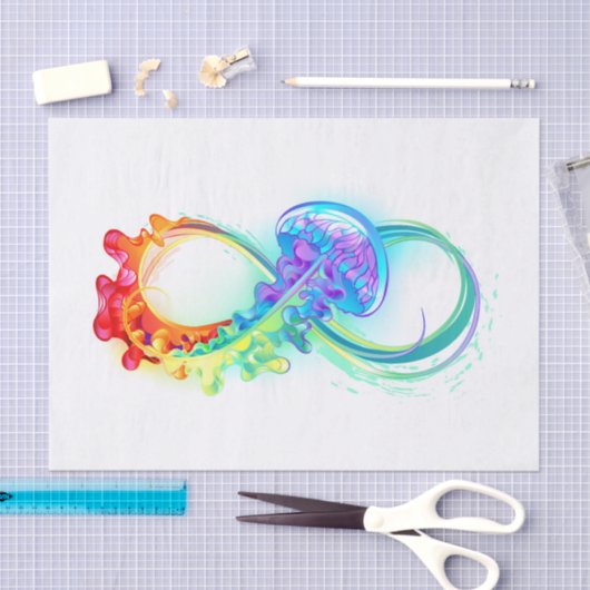 Infinity with Rainbow Jellyfish Seidenpapier (Handwerk)
