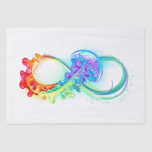Infinity with Rainbow Jellyfish Seidenpapier (Vorderseite)