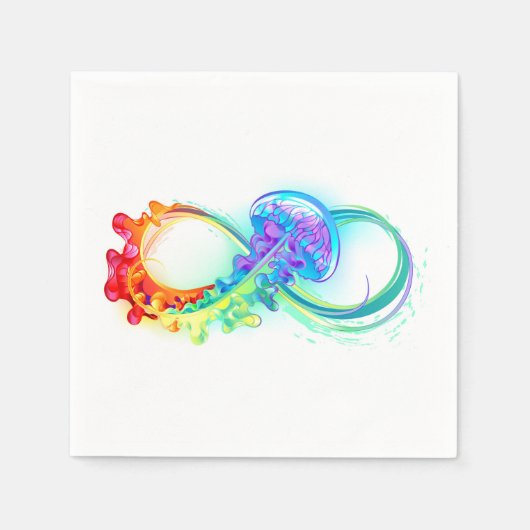 Infinity with Rainbow Jellyfish Serviette (Vorderseite)