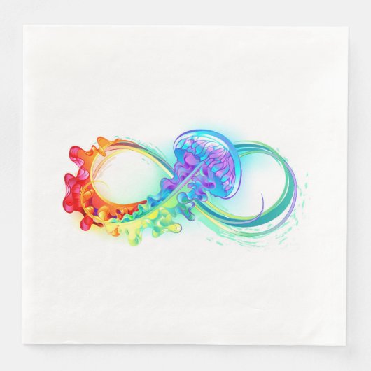 Infinity with Rainbow Jellyfish Serviette (Vorderseite)