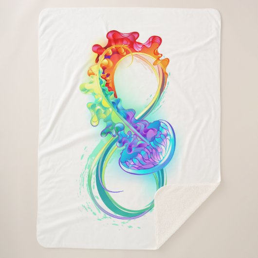 Infinity with Rainbow Jellyfish Sherpadecke (Vorderseite)