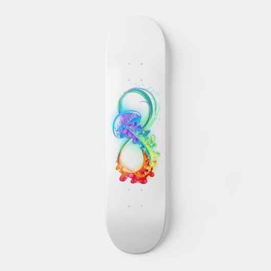 Infinity with Rainbow Jellyfish Skateboard (Vorderseite)