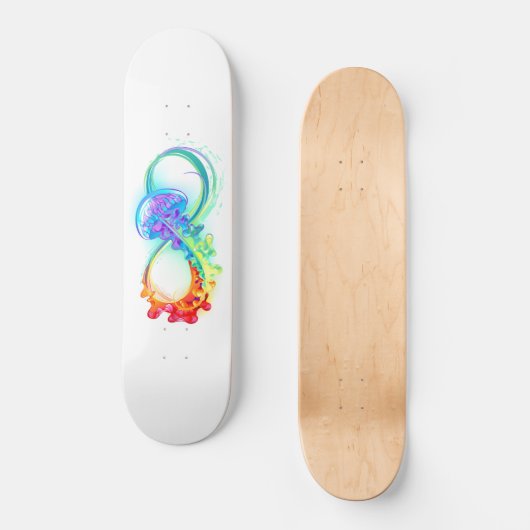 Infinity with Rainbow Jellyfish Skateboard (Vorderseite)