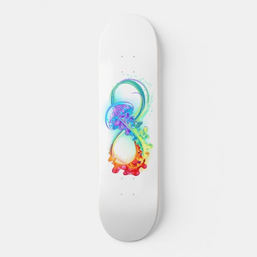 Infinity with Rainbow Jellyfish Skateboard (Vorderseite)