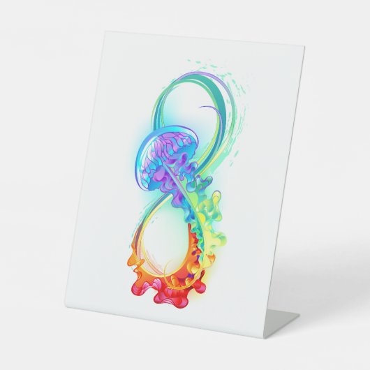 Infinity with Rainbow Jellyfish Sockelschild (Vorderseite)