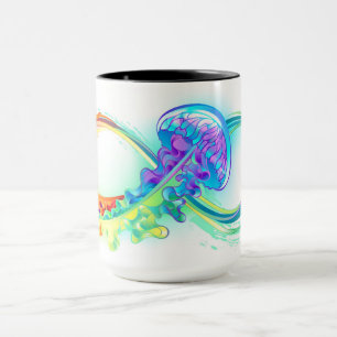 Infinity with Rainbow Jellyfish Tasse