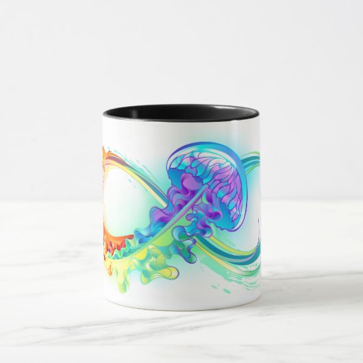 Infinity with Rainbow Jellyfish Tasse (Zentrum)
