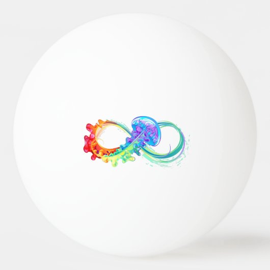 Infinity with Rainbow Jellyfish Tischtennisball (Vorderseite)