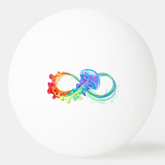 Infinity with Rainbow Jellyfish Tischtennisball (Rückseite)
